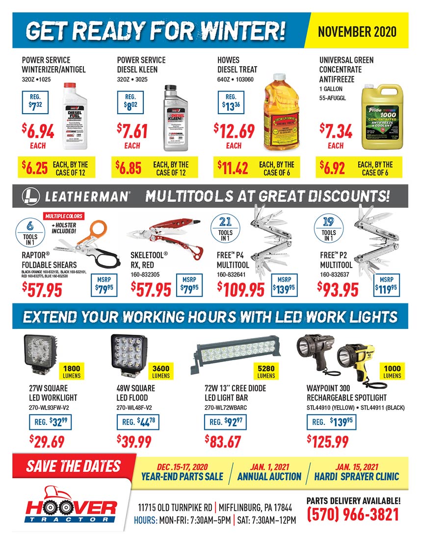 Hoover Tractor, LLC Mifflinburg, PA Carries SureTrac, Pequea, Kioti, Karcher, and Hardi.